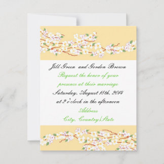 Convite de Casamento Flor de Amarelo Elegante