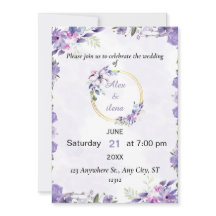 Convite de Casamento Flor de Aquarela Estética Dou