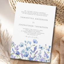 Convite de Casamento Flor de Campo Floral Azul