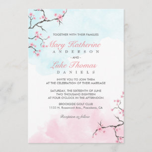 Convite De Casamento   Flor de Cereja de Aquicultu