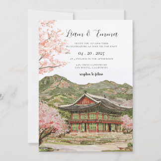 Convite de Casamento Flor de Cerejeira Japonesa An
