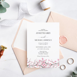 Convite de Casamento Flor de Cerejeira na Primaver