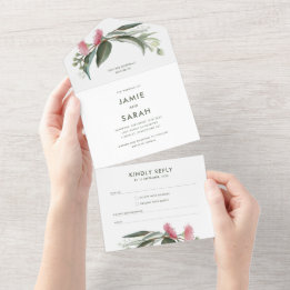 Convite de Casamento Flor de Goma Nativa Australia