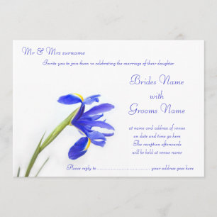 Convite de Casamento - Flor de Íris Roxa