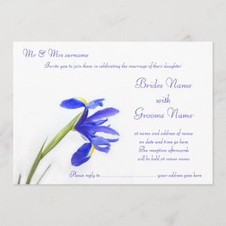 Convite de Casamento - Flor de Íris Roxa