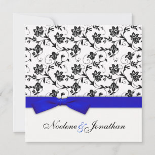 Convite de Casamento Flor de Laço Azul