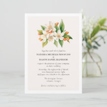 Convite de Casamento Flor de Laranjeira