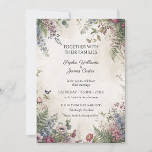 Convite de Casamento Flor de Lavanda Cor de Rosa