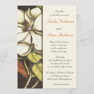 Convite de Casamento Flor de Magnólia