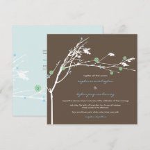 Convite de Casamento Flor de Neve do Ramo de Inver