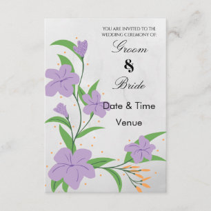 Convite de Casamento Flor de Pêssego Roxo Capricho