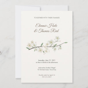 Convite de Casamento Flor de Renda Branca
