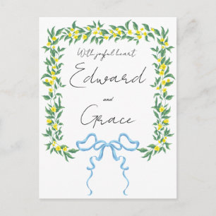 Convite de Casamento Flor Selvagem Amarela Cartão