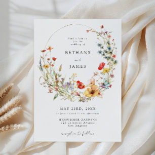 Convite de Casamento Flor Silvestre Caprichoso