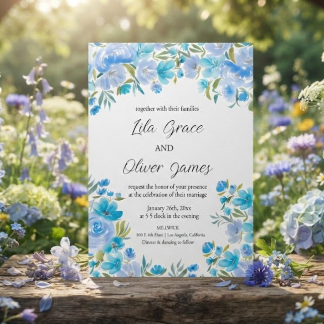 Convite de Casamento Flor Silvestre Elegante (Criador carregado)