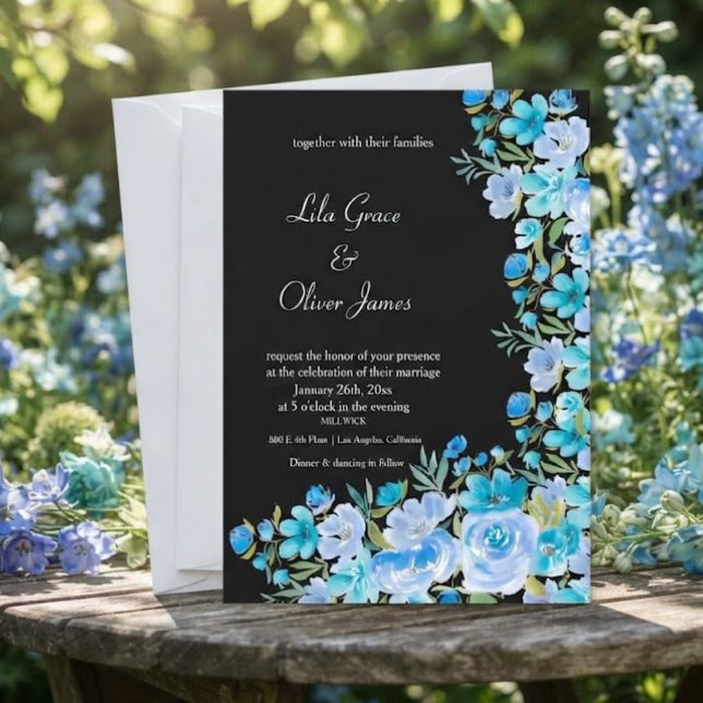 Convite de Casamento Flor Silvestre Elegante (Criador carregado)