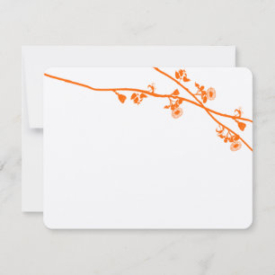 Convite de Casamento Flor Silvestre Laranja Coral