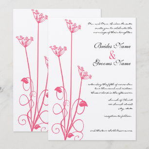 Convite de Casamento Flor Silvestre Rosa Cristã