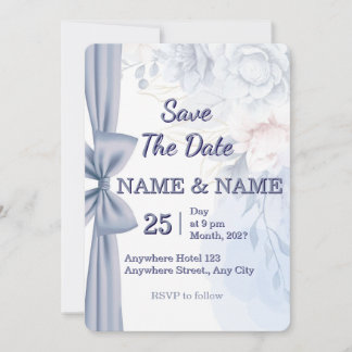 Convite de Casamento Flora Aguarela Rosa Roxo Bran
