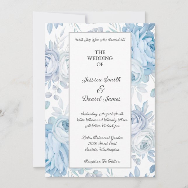 Convite De Casamento Floral (Frente)