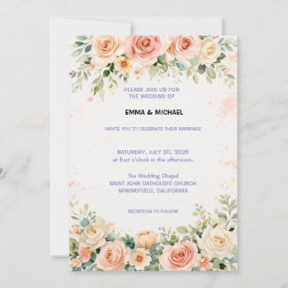 Convite de Casamento Floral