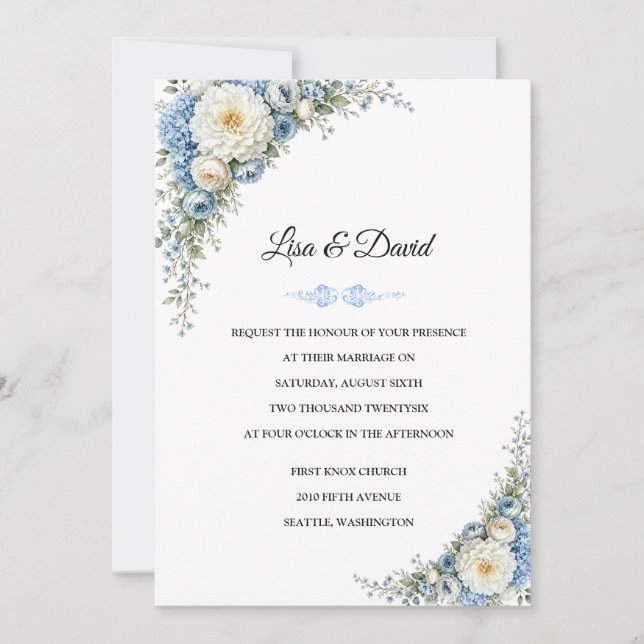 Convite de Casamento Floral (Frente)