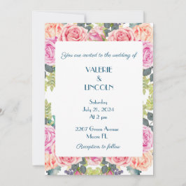 Convite de casamento floral