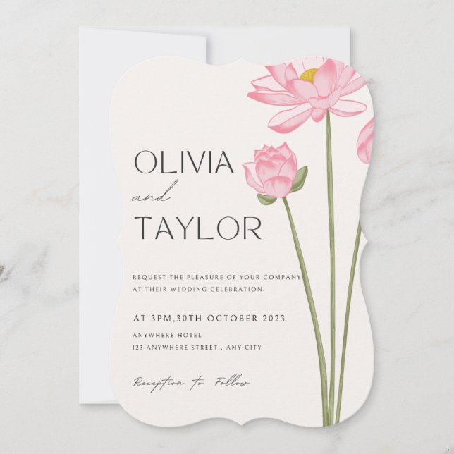 Convite De Casamento Floral (Frente)