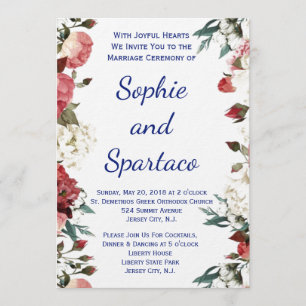convite de casamento floral