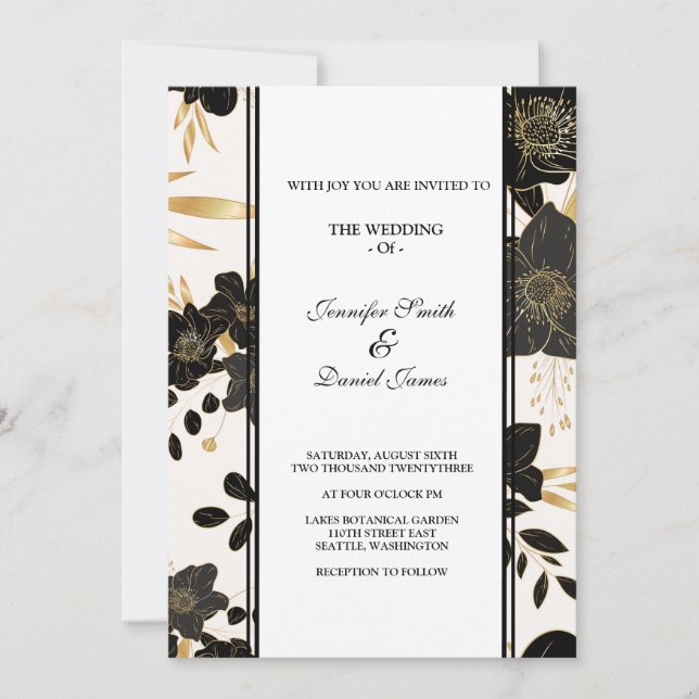 Convite De Casamento Floral (Frente)