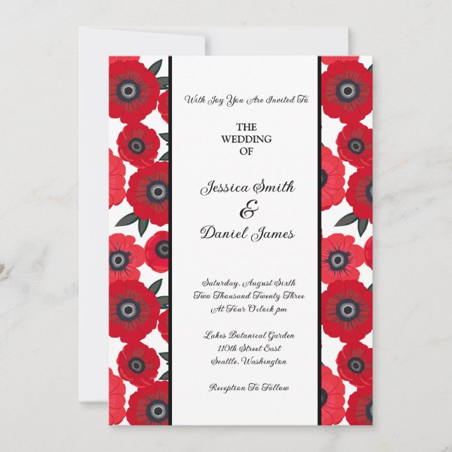 Convite De Casamento Floral (Frente)