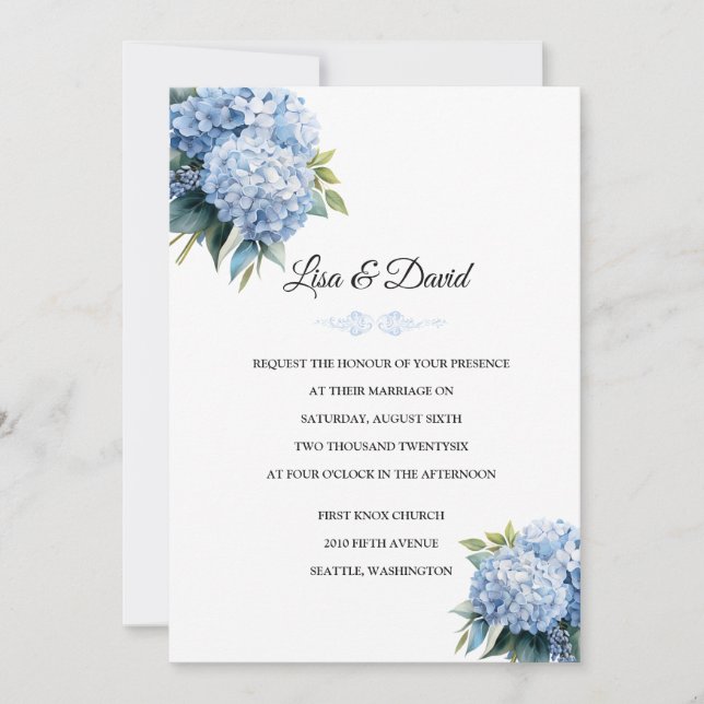 Convite de Casamento Floral (Frente)