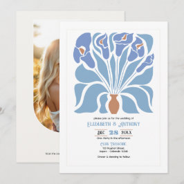 Convite de Casamento Floral Abstrato Boho Bege e A