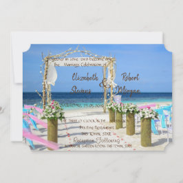 Convite de Casamento Floral Adorável Beach Arbor