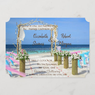 Convite de Casamento Floral Adorável Beach Arbor