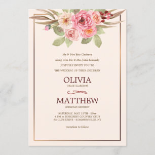 Convite de Casamento Floral Alegre