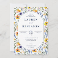 Convite de Casamento Floral Alegre e Caprichoso