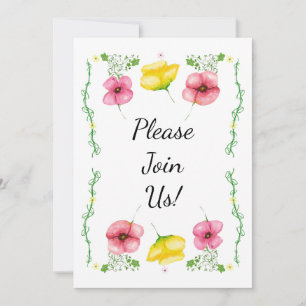 Convite de Casamento Floral Aquarela