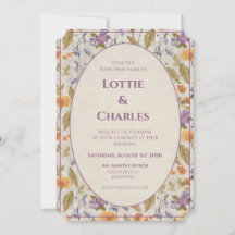 Convite de casamento floral aquarela