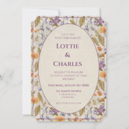 Convite de casamento floral aquarela