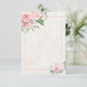Convite de casamento floral aquarela rosa Blush em