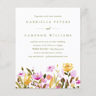 Convite de Casamento Floral Aquarela Rosa Orçament