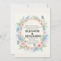 Convite de Casamento Floral Aquarelado Personaliza