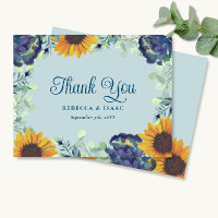 Convite de Casamento Floral Azul Eucalipto Girassó