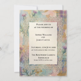 Convite de Casamento Floral Barroco Pastel