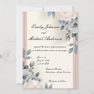 Convite De Casamento Floral Belo E Legante