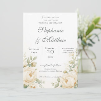 Convite de Casamento Floral Boho
