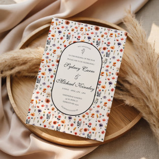 Convite de Casamento Floral Boho