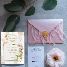 Convite de Casamento Floral Boho