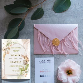 Convite de Casamento Floral Boho
